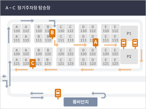 제2여객터미널 장기주차장 탑승장