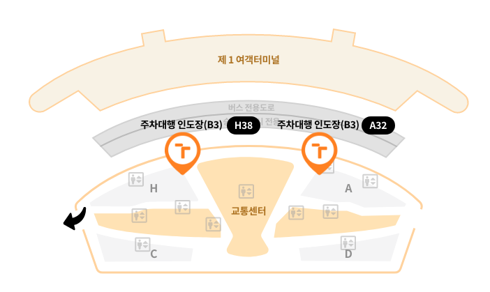 인천공항 주차대행(제1여객터미널) 인도장